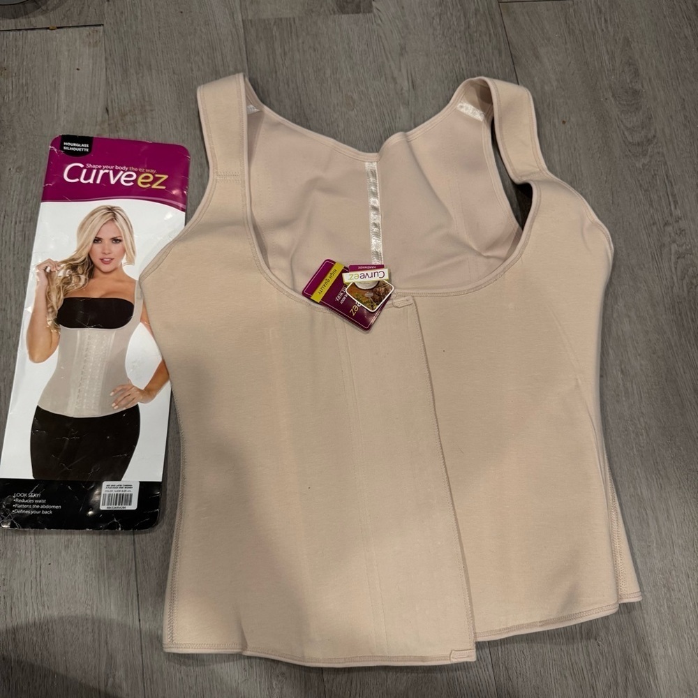 Curveez Women's 4XL Beige Shapewear Cami Top 100% Latex NWT